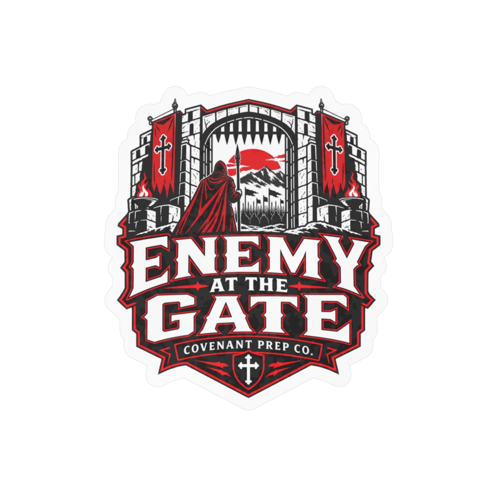 Enemy At The Gate Sticker - Red & Black
