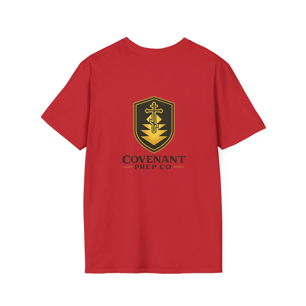Shield Crest T-Shirt — Minimalist Green & Gold Logo Tee