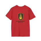 Shield Crest T-Shirt — Minimalist Green & Gold Logo Tee