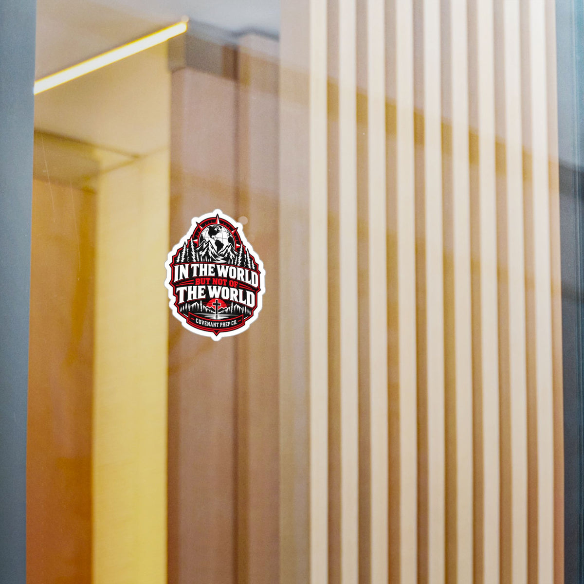 In The World, Not Of The World Sticker - Red & Black