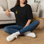 Shield Crest T-Shirt — Minimalist Green & Gold Logo Tee