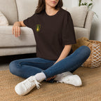 Shield Crest T-Shirt — Minimalist Green & Gold Logo Tee