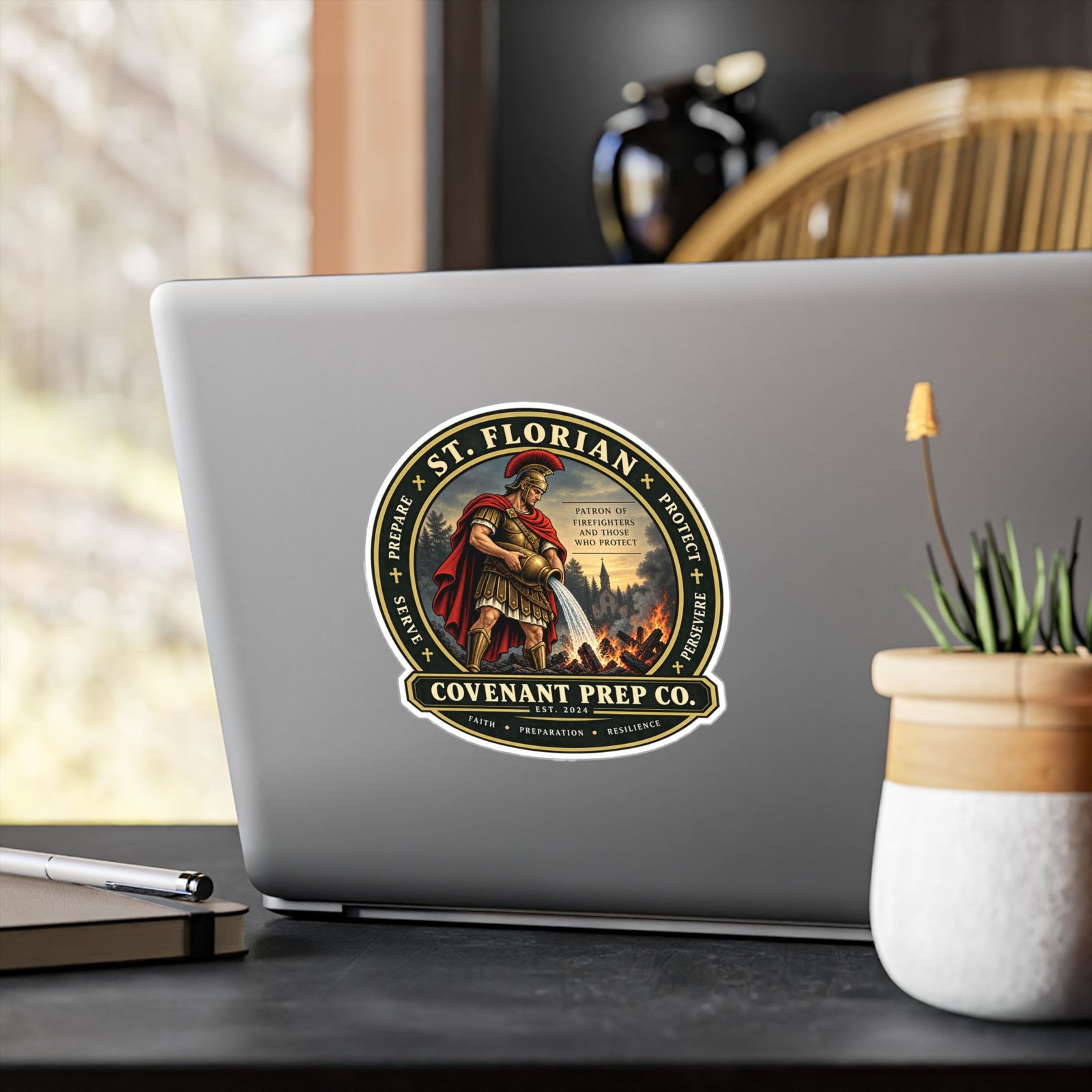 St. Florian Round Seal Sticker