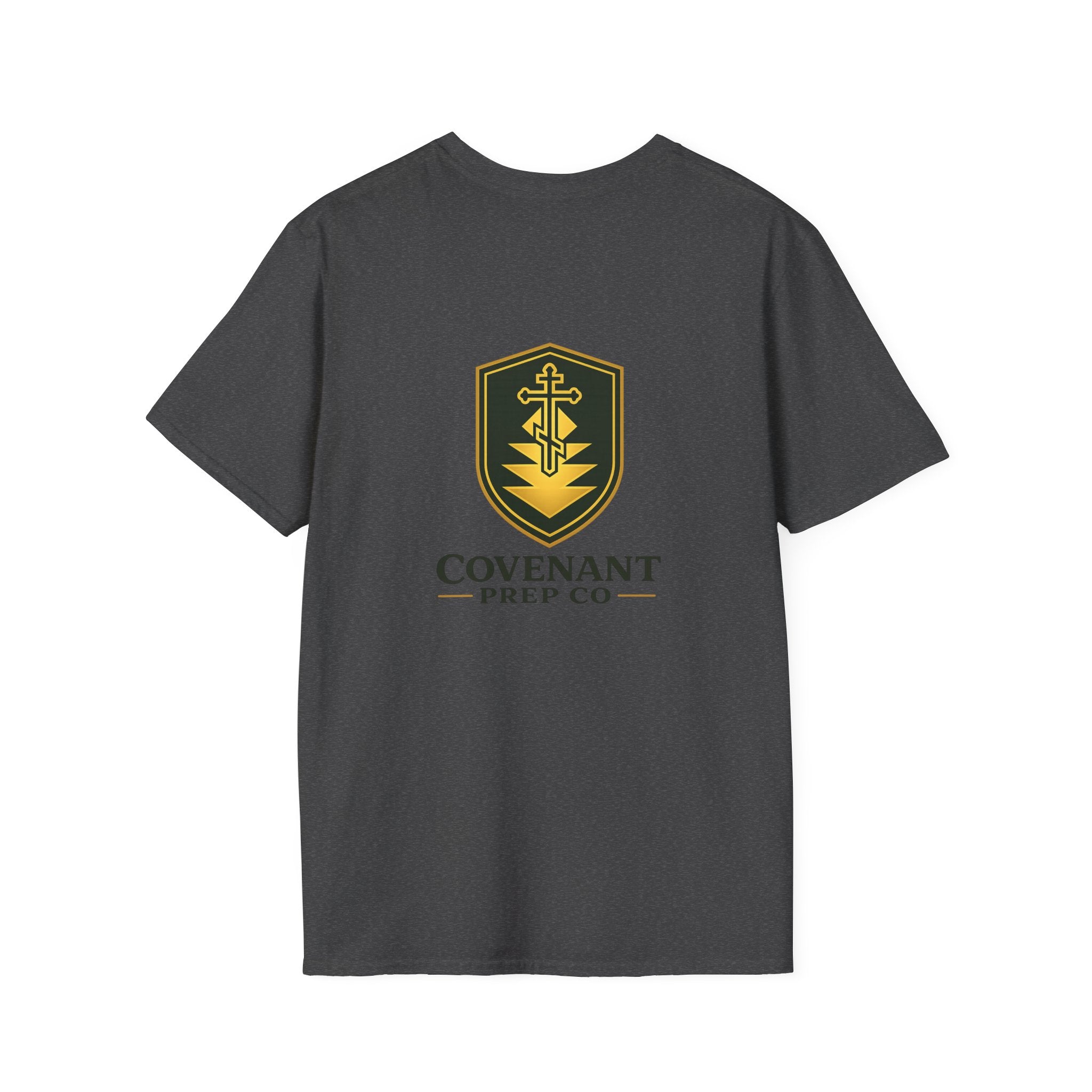 Shield Crest T-Shirt — Minimalist Green & Gold Logo Tee