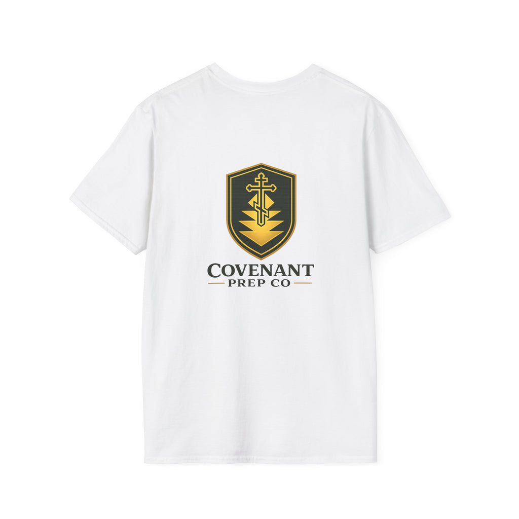 Shield Crest T-Shirt — Minimalist Green & Gold Logo Tee