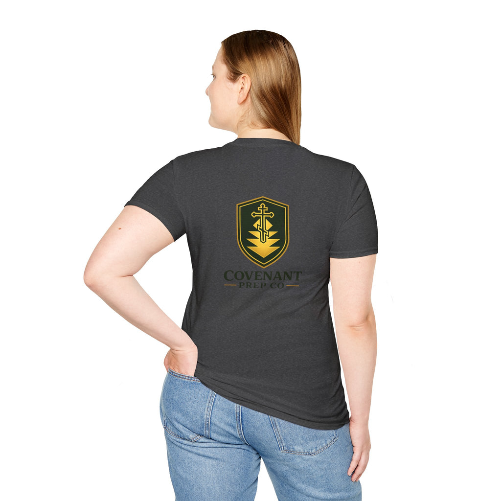 Shield Crest T-Shirt — Minimalist Green & Gold Logo Tee