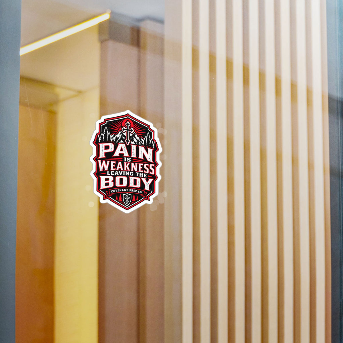 Pain Is Weakness Leaving The Body Sticker - Red & Black