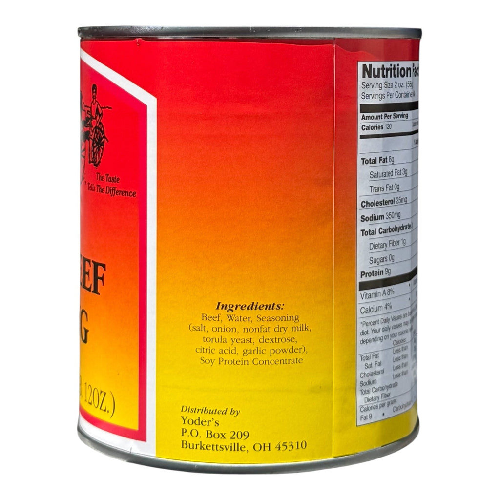 Yoder’s Canned Taco Beef Filling — 28 oz, Fully Cooked (10+ Year Shelf Life)