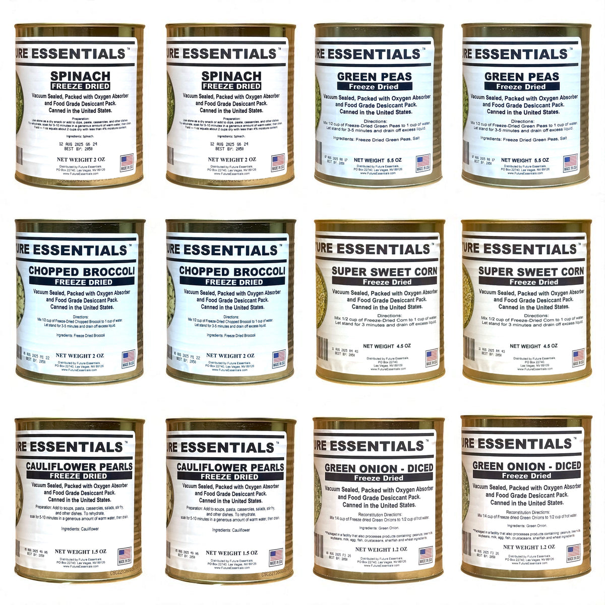 Case (12 Cans) of Future Essentials Freeze Dried Vegetable Variety — view 3