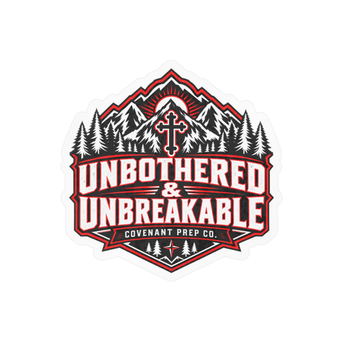 Unbothered & Unbreakable Sticker - Red & Black