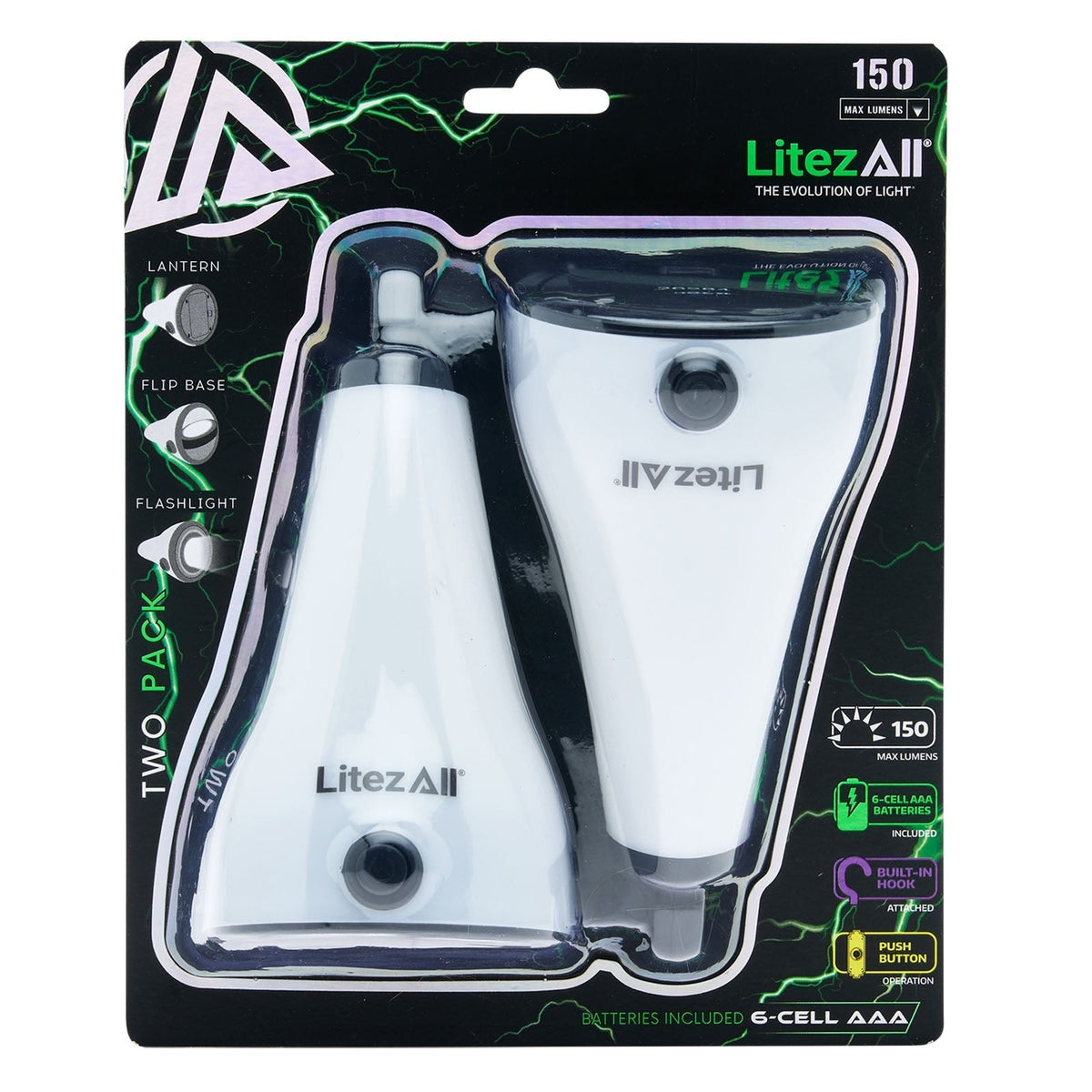 LitezAll® 2-in-1 Lantern Flashlight 2 Pack