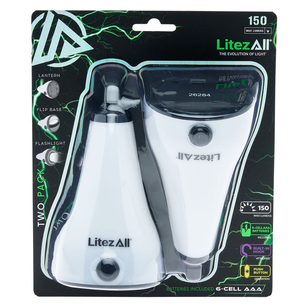 LitezAll® 2-in-1 Lantern Flashlight 2 Pack