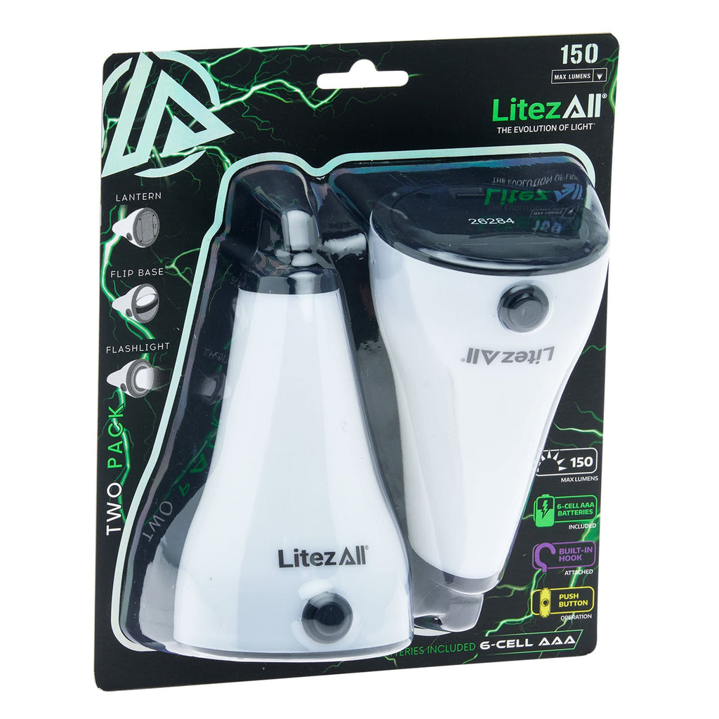 LitezAll® 2-in-1 Lantern Flashlight 2 Pack