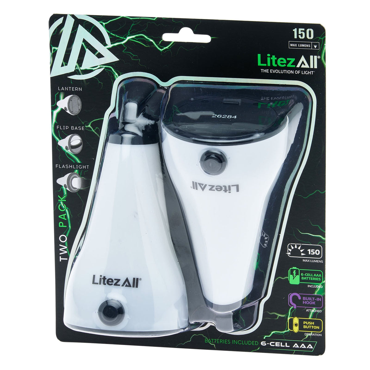 LitezAll® 2-in-1 Lantern Flashlight 2 Pack