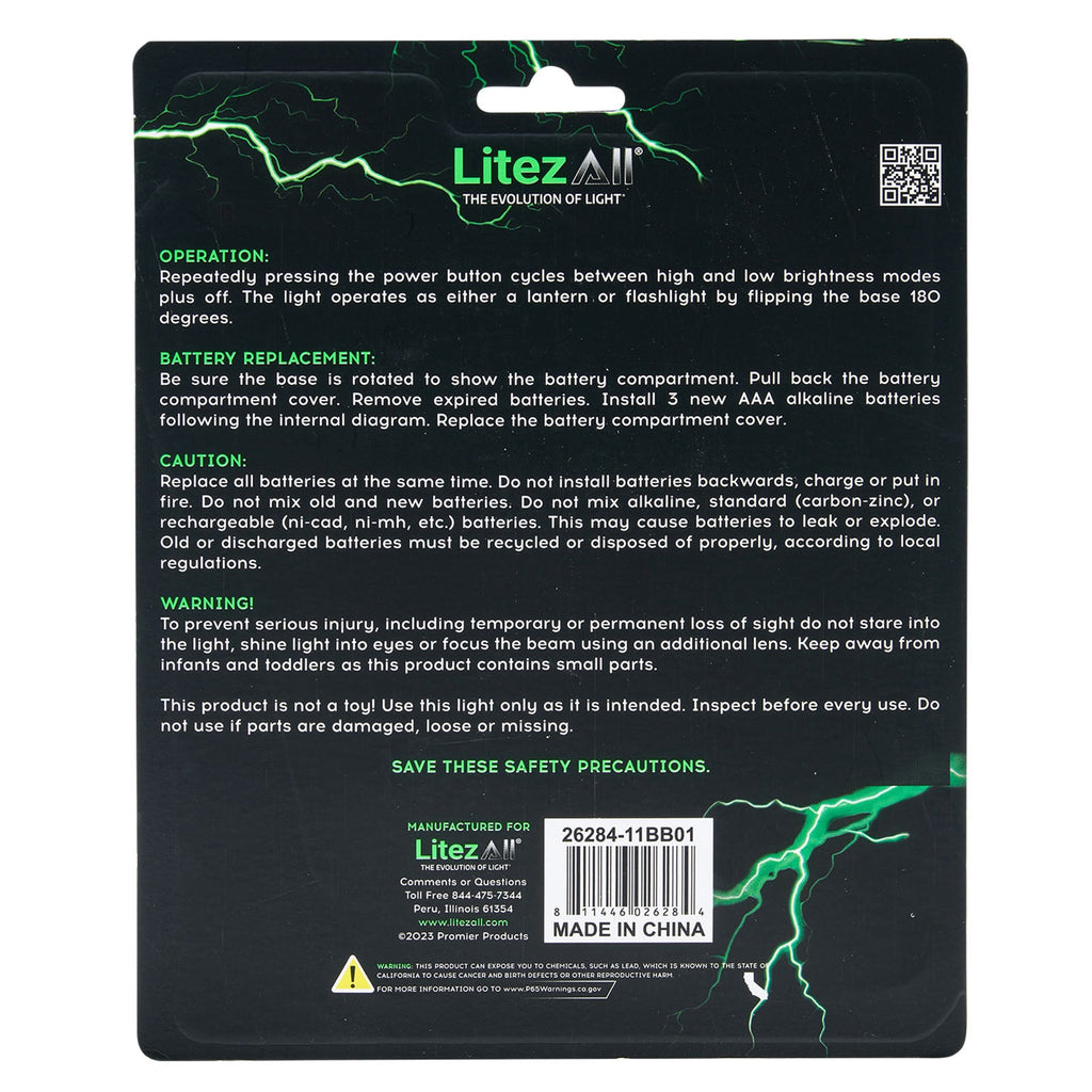 LitezAll® 2-in-1 Lantern Flashlight 2 Pack