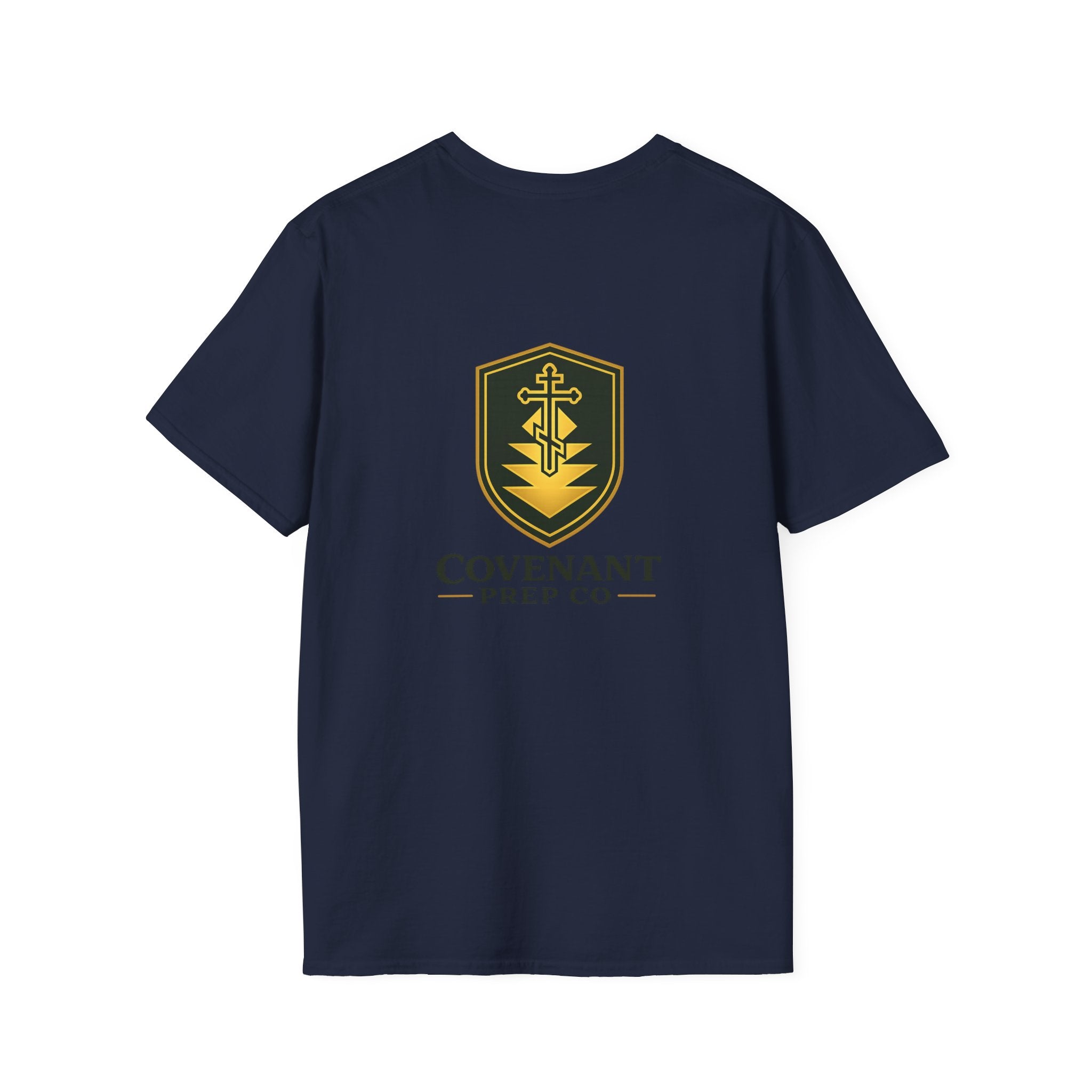 Shield Crest T-Shirt — Minimalist Green & Gold Logo Tee