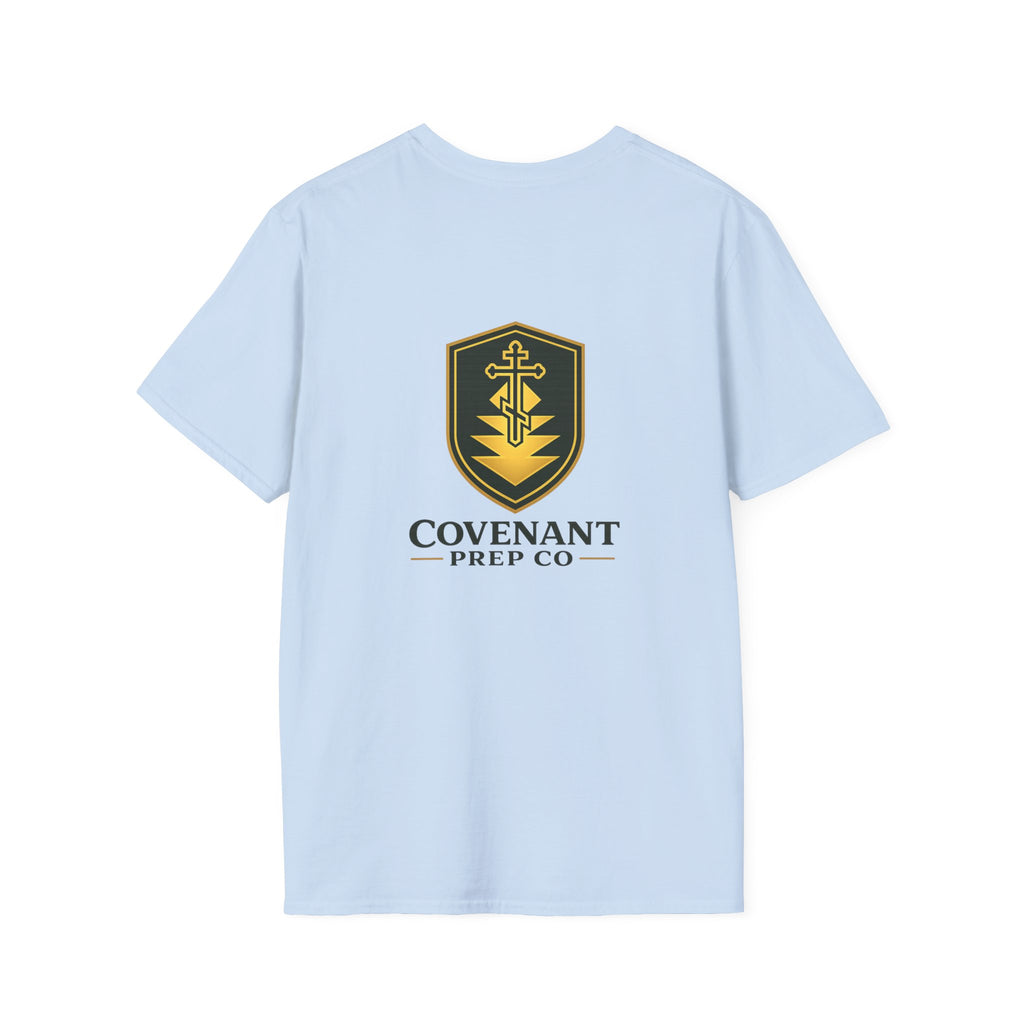 Shield Crest T-Shirt — Minimalist Green & Gold Logo Tee