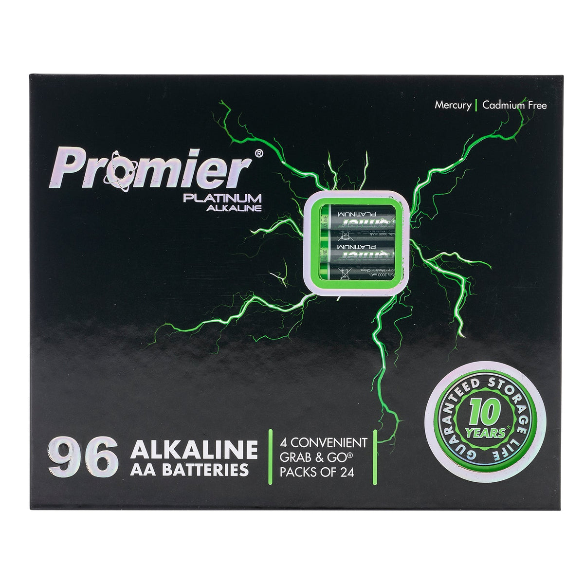 Promier® AA Platinum Alkaline Battery 96 Pack