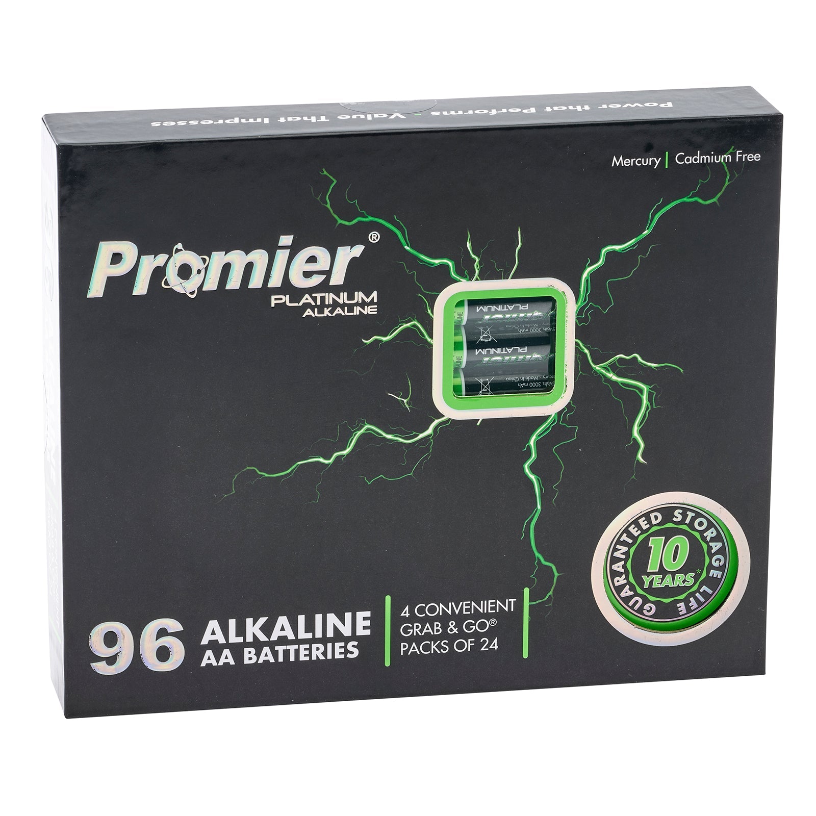 Promier® AA Platinum Alkaline Battery 96 Pack