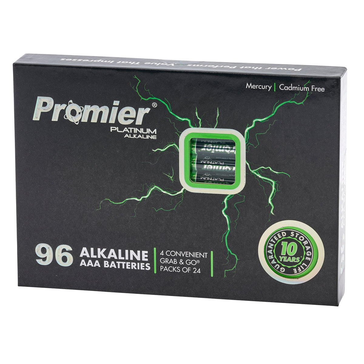 Promier® AAA Platinum Alkaline Battery 96 Pack