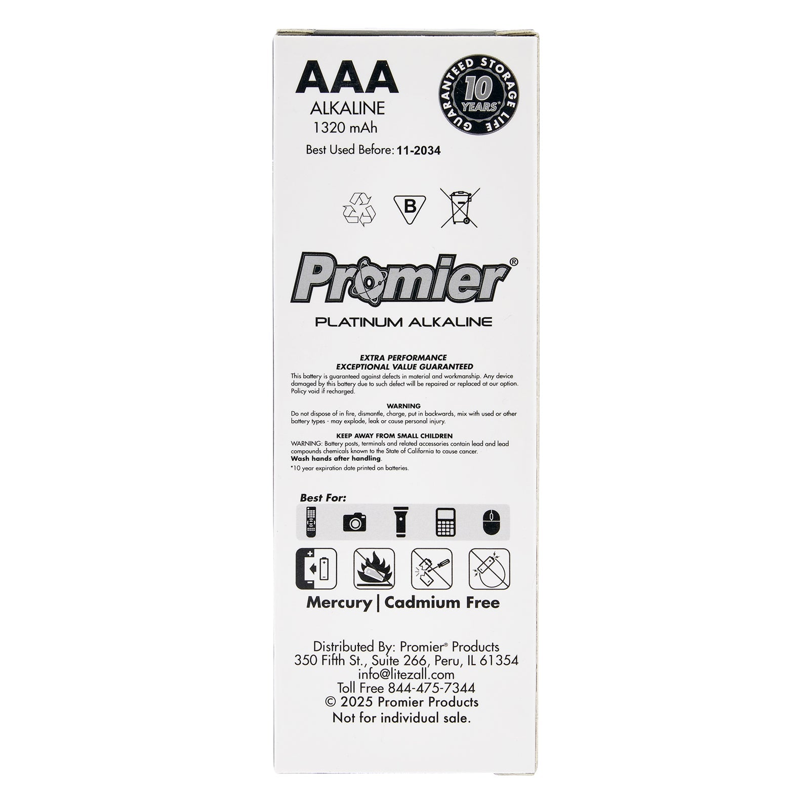 Promier® AAA Platinum Alkaline Battery 96 Pack