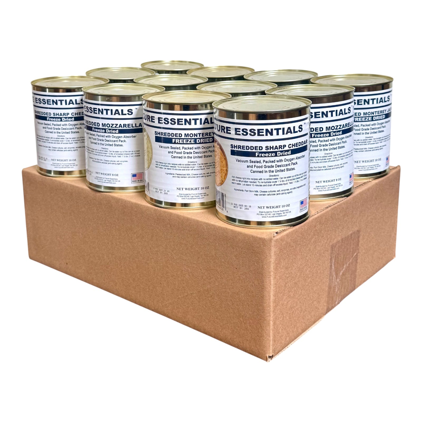 Case (12 Cans) of Future Essentials Freeze Dried Cheese Variety — view 2