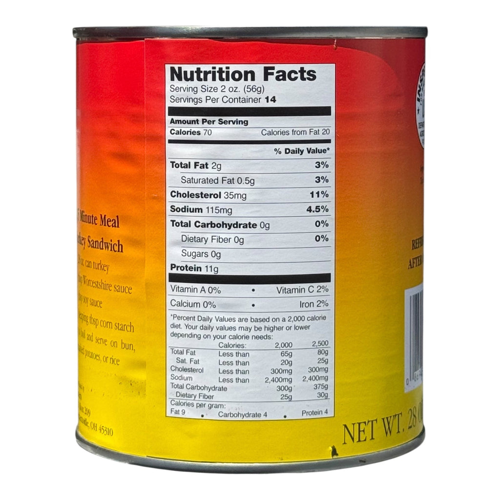 Yoder’s Canned Turkey Chunks — 28 oz, Fully Cooked (10+ Year Shelf Life)