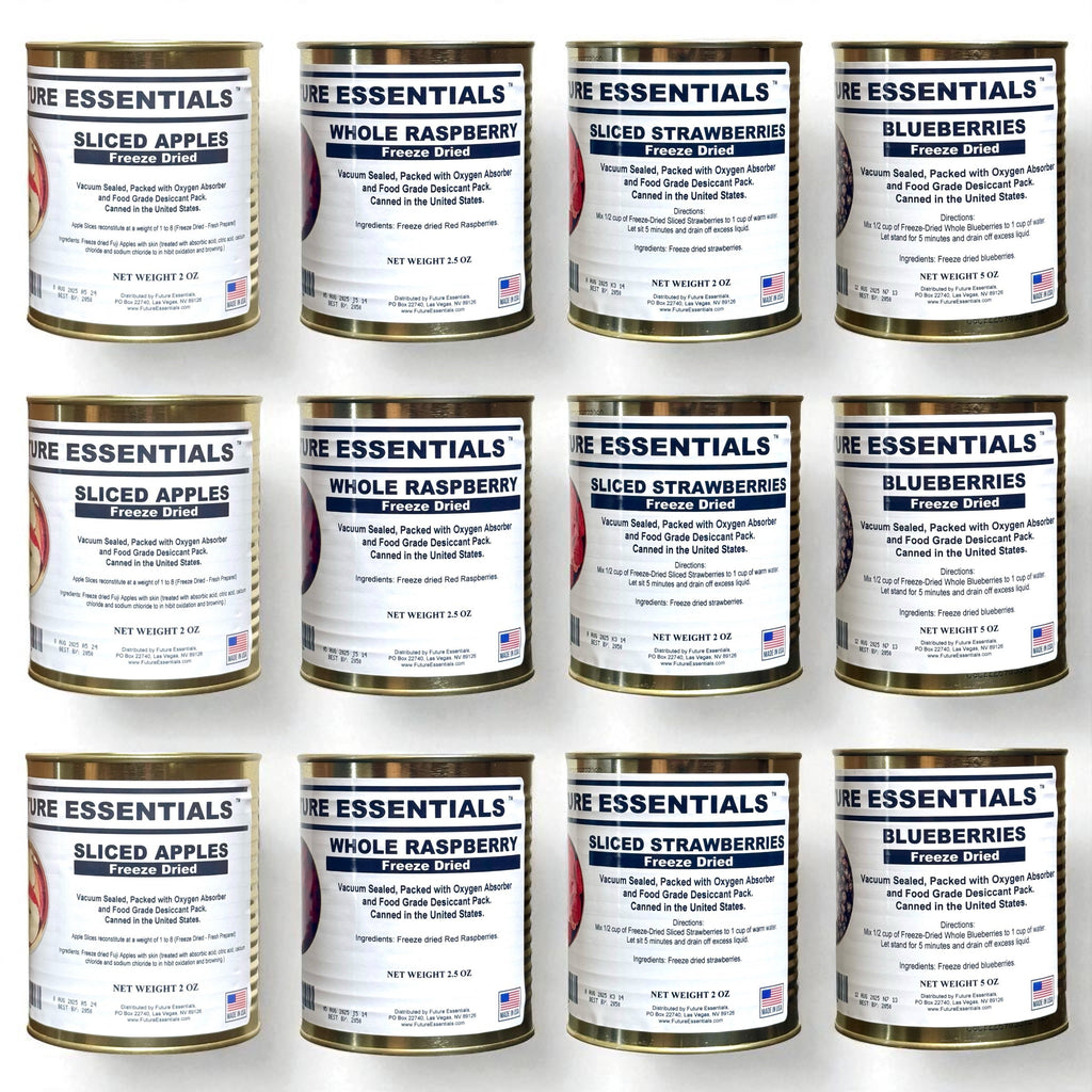 Case (12 Cans) of Future Essentials Freeze Dried Fruit Variety