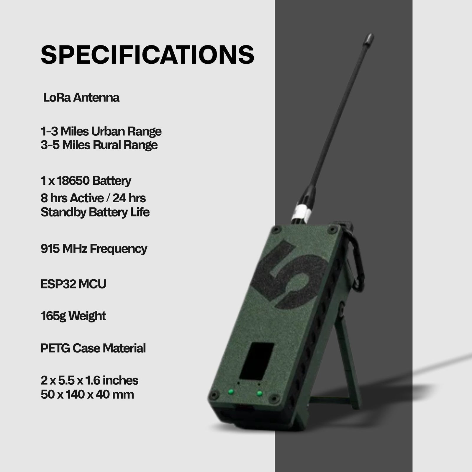 Spec5 Trekker BRAVO — Meshtastic Off-Grid Radio — view 3