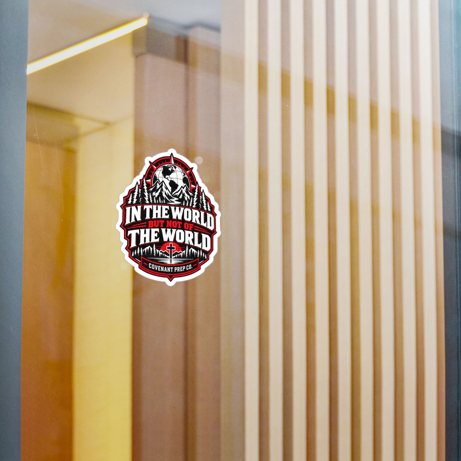 In The World, Not Of The World Sticker - Red & Black