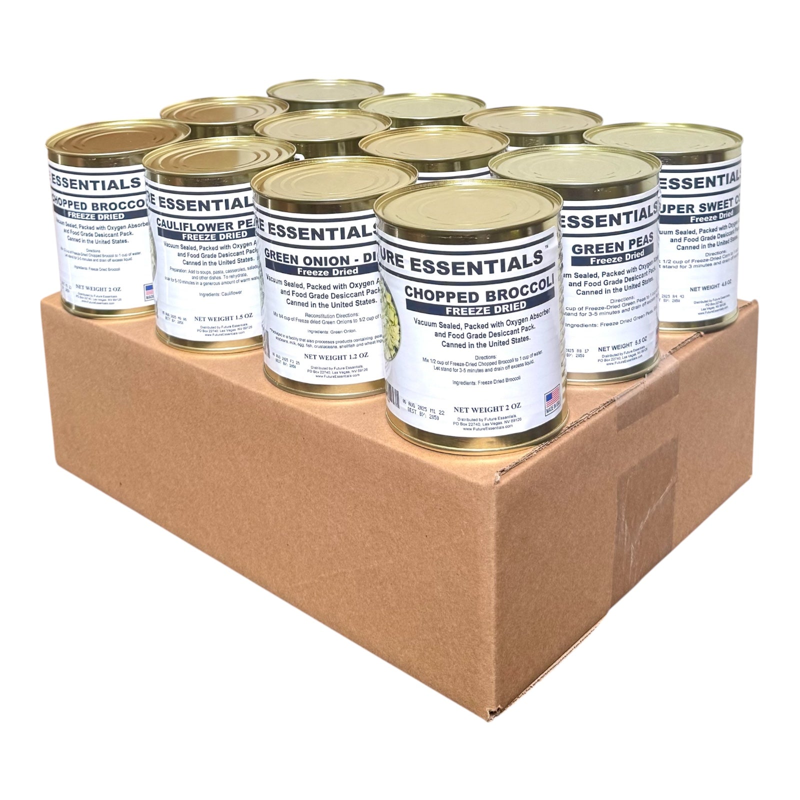 Case (12 Cans) of Future Essentials Freeze Dried Vegetable Variety — view 2