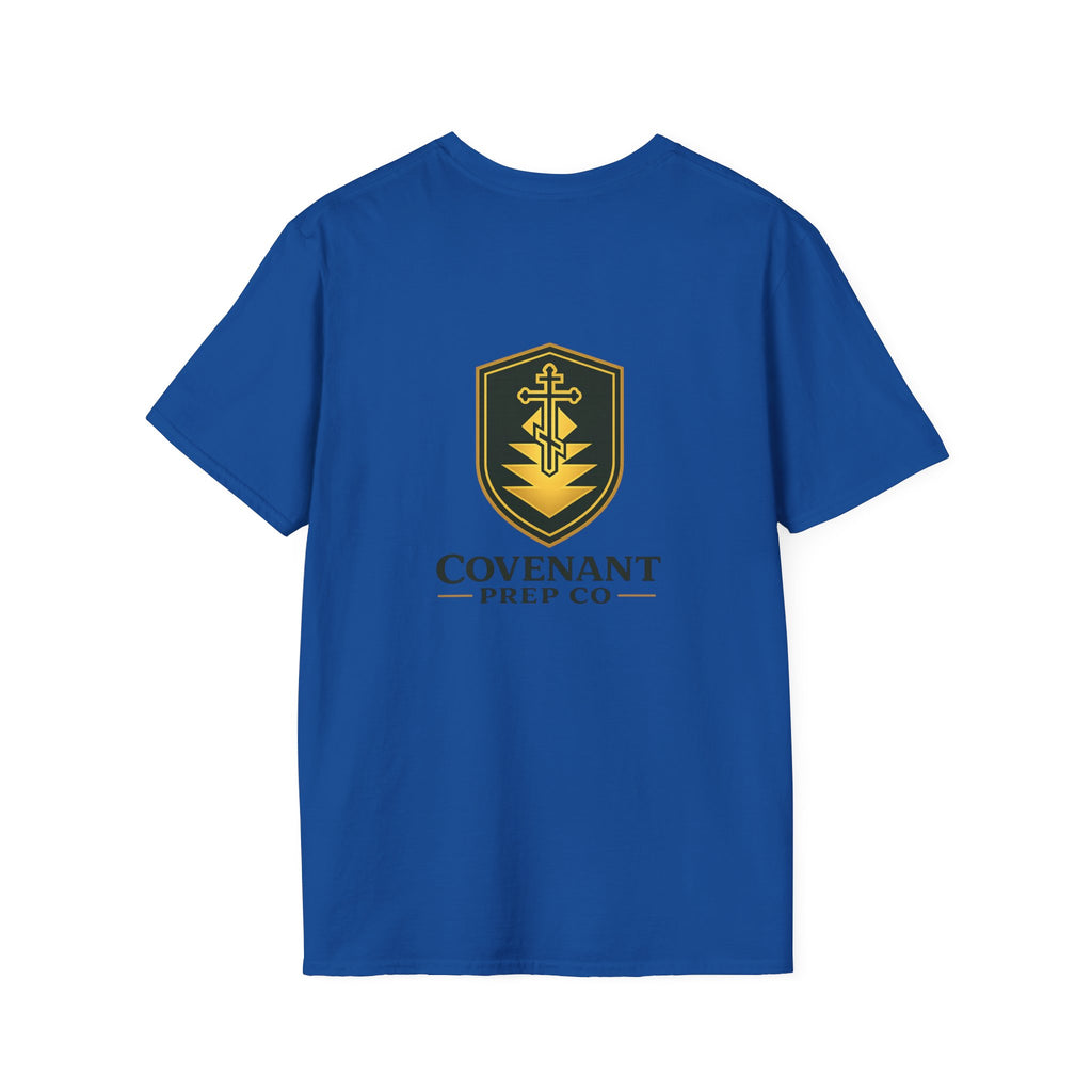 Shield Crest T-Shirt — Minimalist Green & Gold Logo Tee