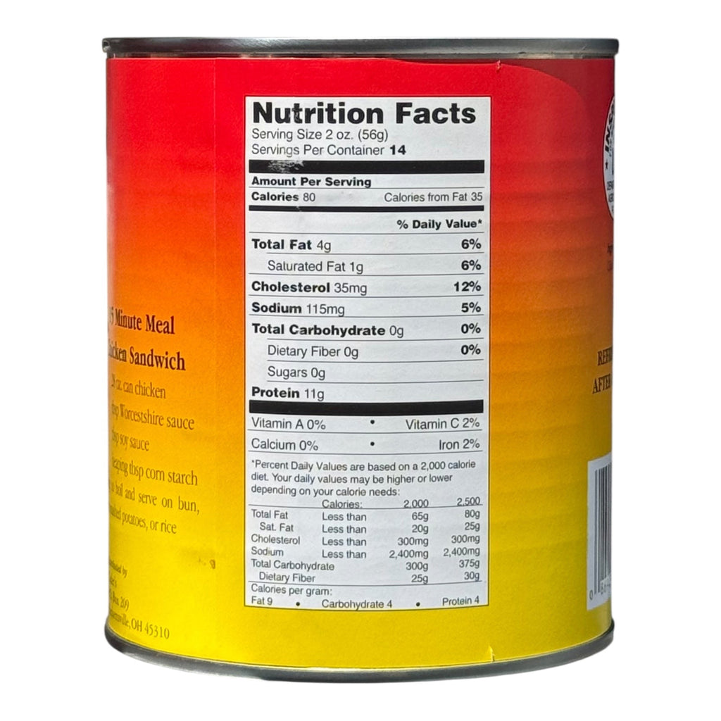 Yoder’s Canned Chicken Chunks — 28 oz, Fully Cooked (10+ Year Shelf Life)