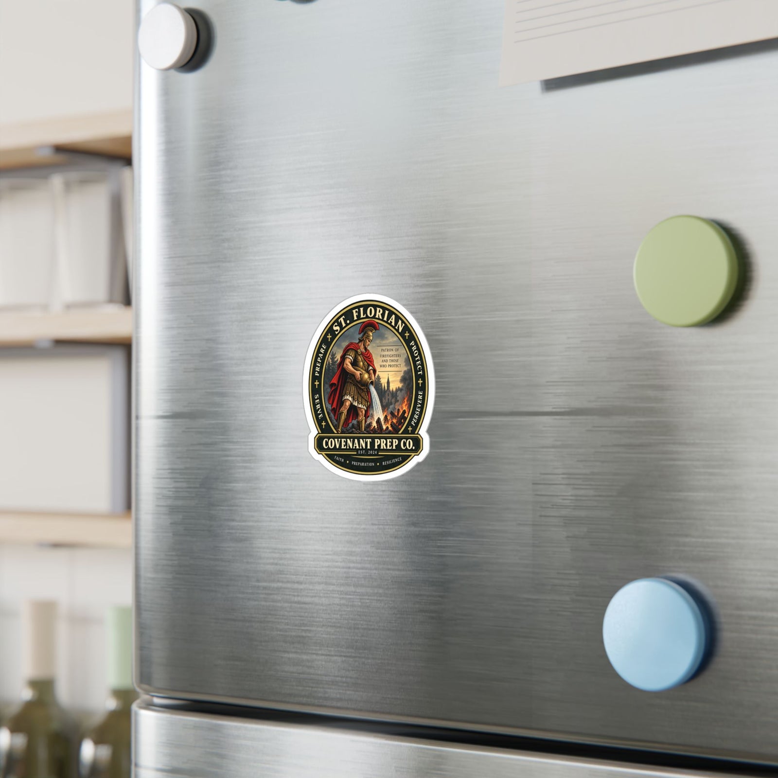 St. Florian Round Seal Sticker