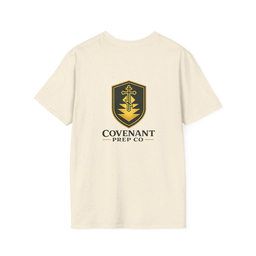 Shield Crest T-Shirt — Minimalist Green & Gold Logo Tee