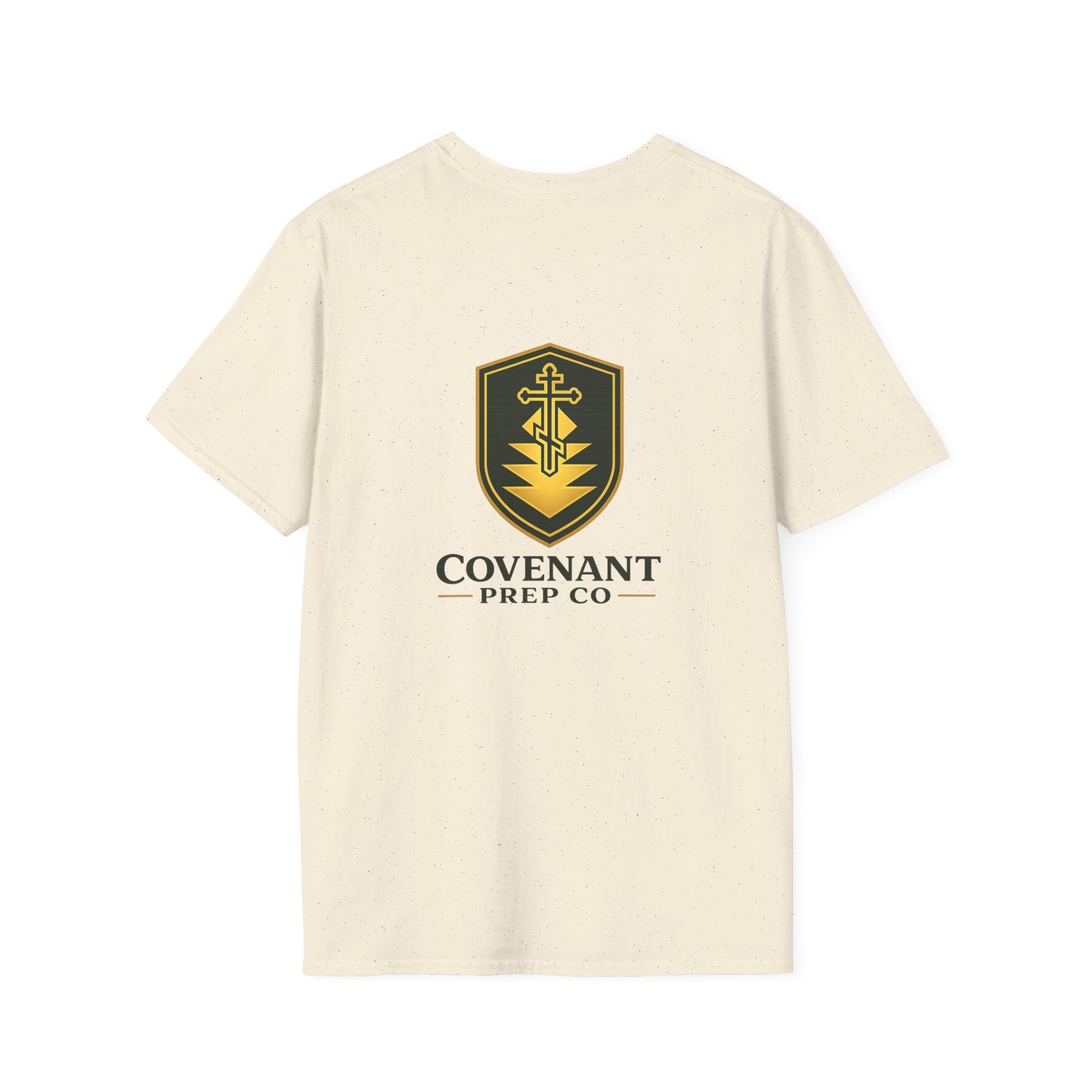 Shield Crest T-Shirt — Minimalist Green & Gold Logo Tee