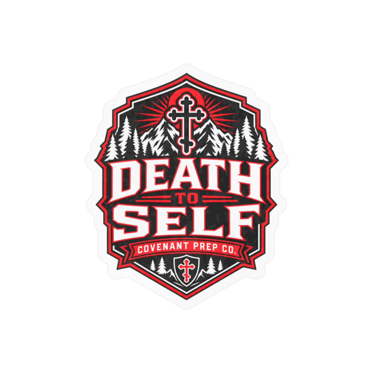 Death To Self Sticker - Red & Black