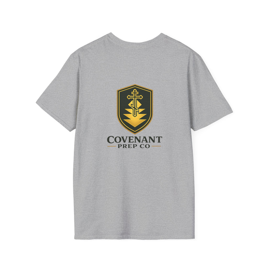 Shield Crest T-Shirt — Minimalist Green & Gold Logo Tee