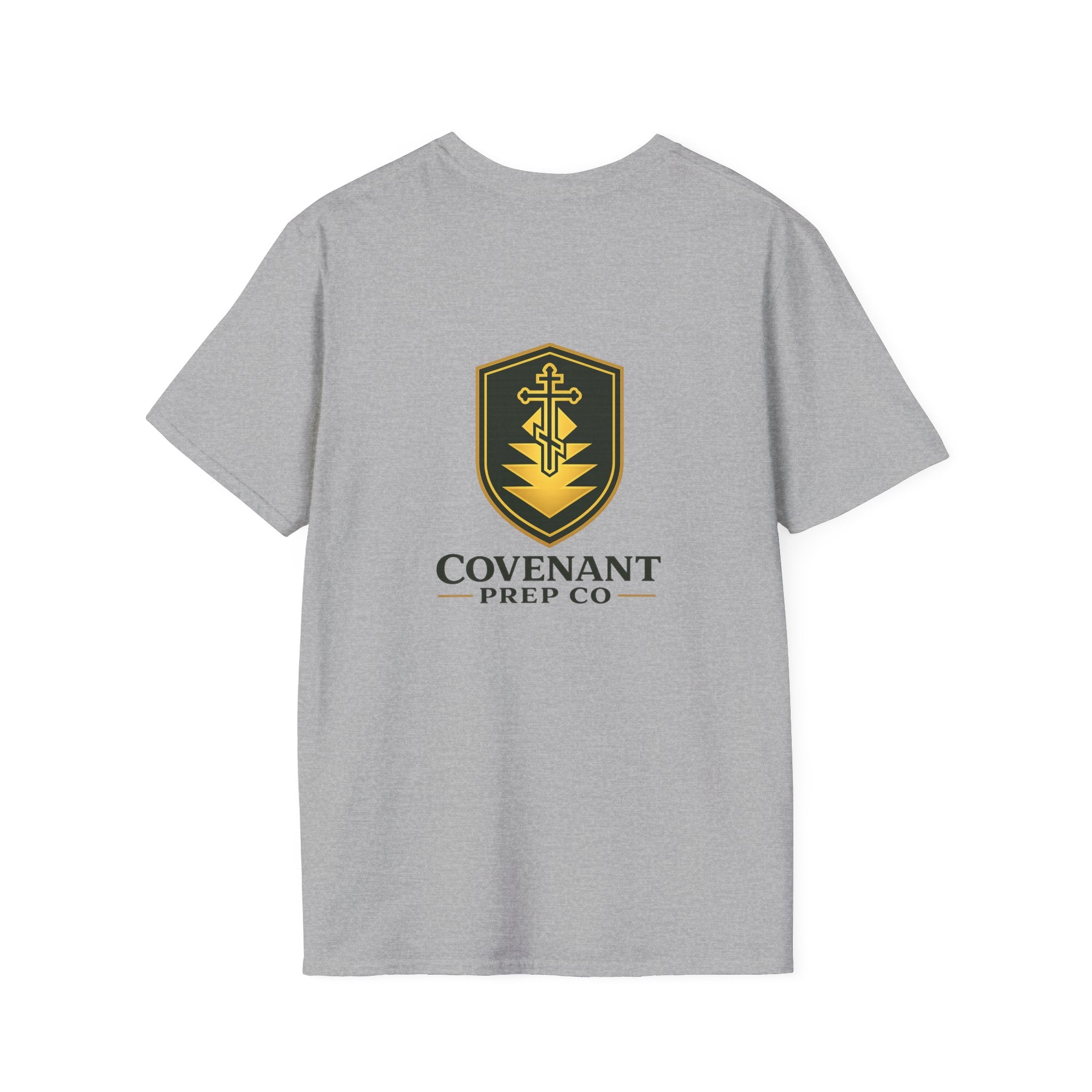 Shield Crest T-Shirt — Minimalist Green & Gold Logo Tee