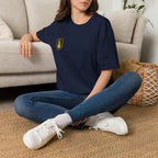 Shield Crest T-Shirt — Minimalist Green & Gold Logo Tee