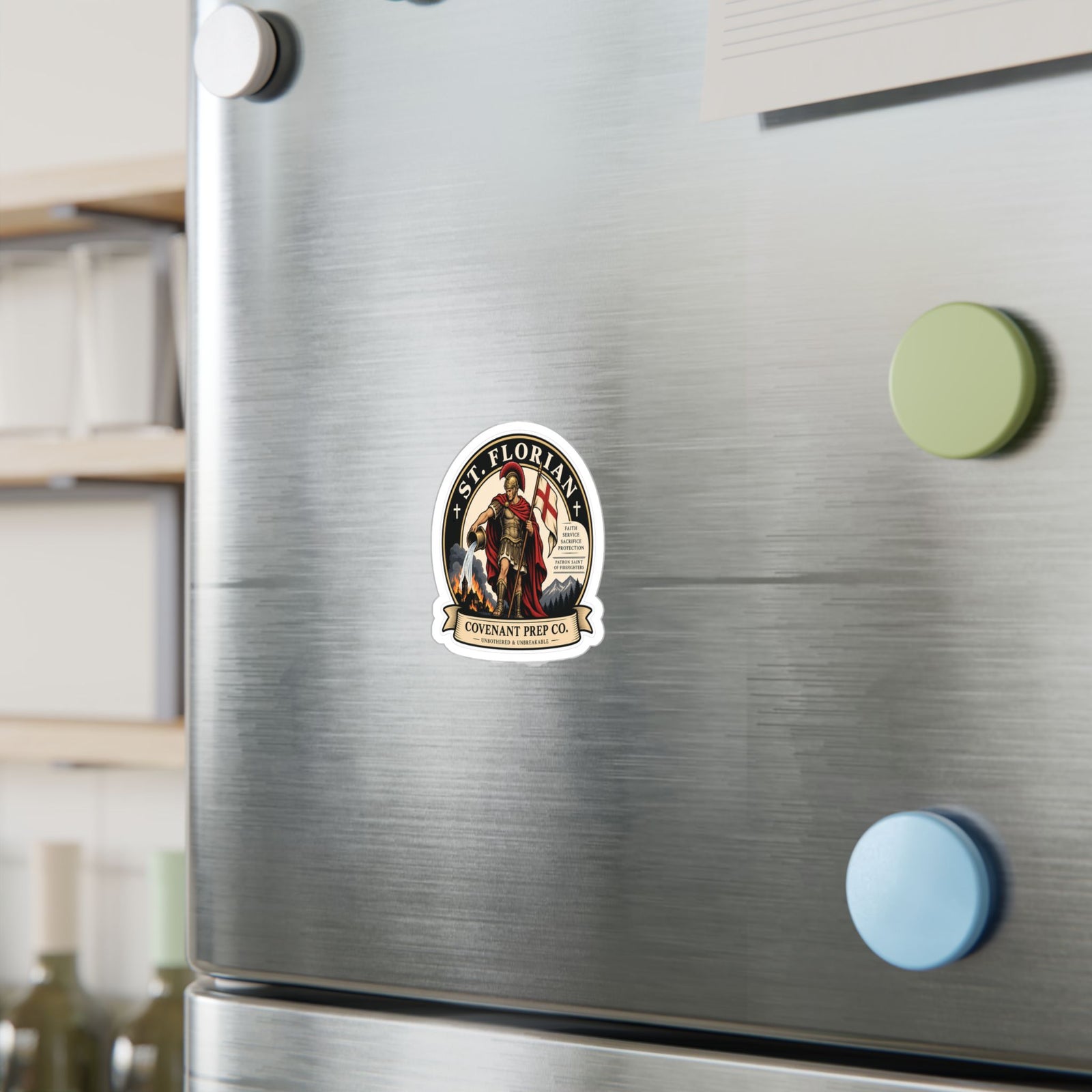 St. Florian Round Badge Sticker