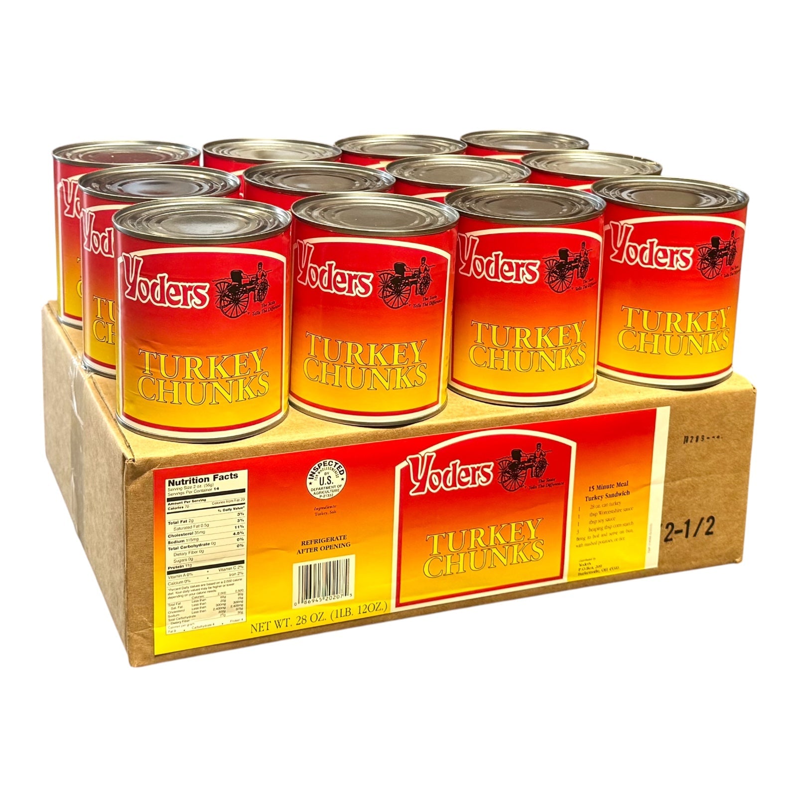 Yoder’s Canned Turkey Chunks — 28 oz, Fully Cooked (10+ Year Shelf Life)