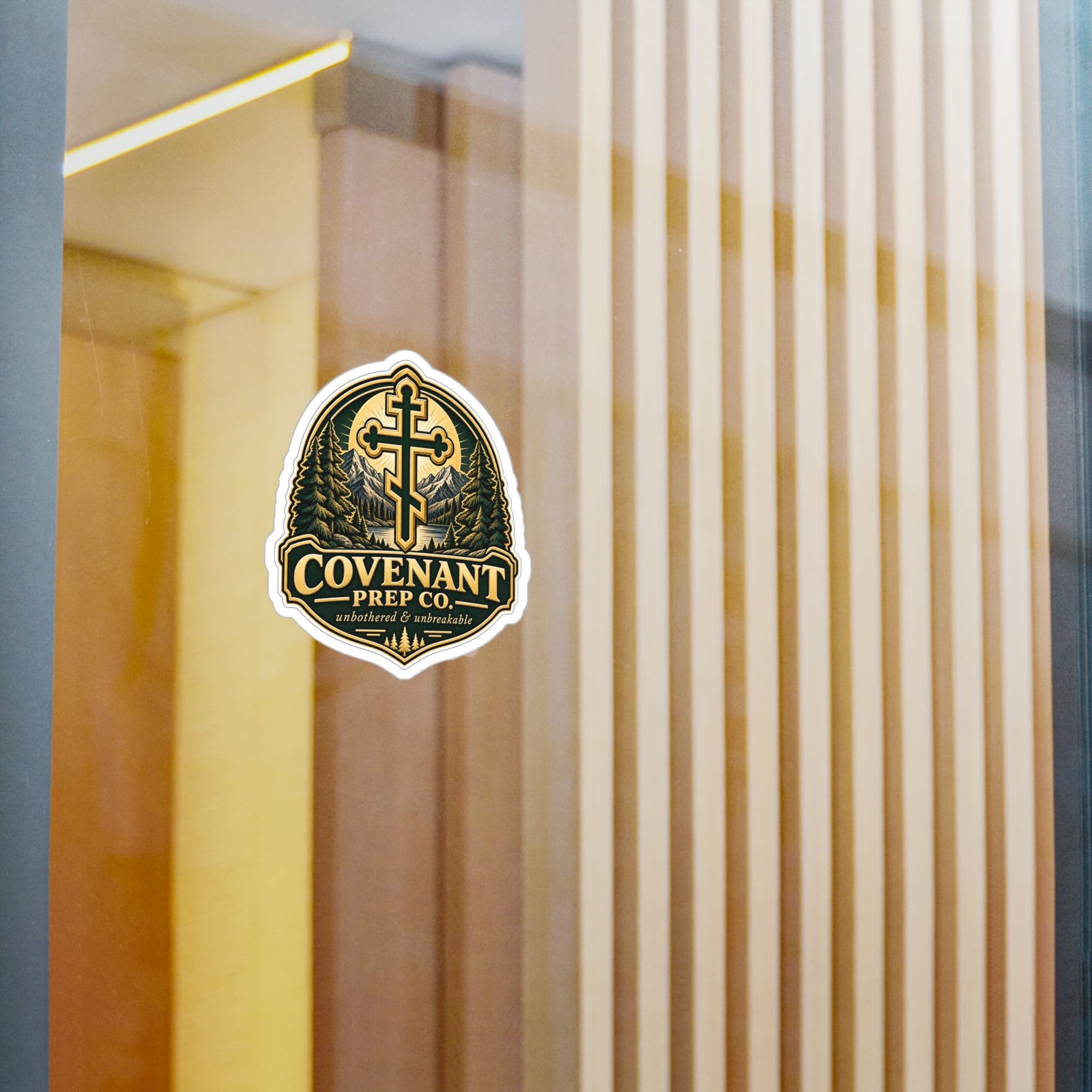 Cross and Mountains Sticker