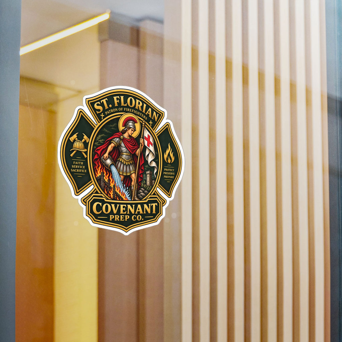 Firefighter Cross Sticker