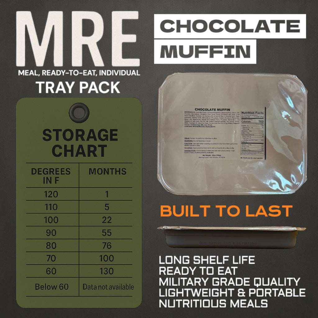 Military MRE Tray Pack, Chocolate Muffin, Ready to Eat (UGR Component) — view 2