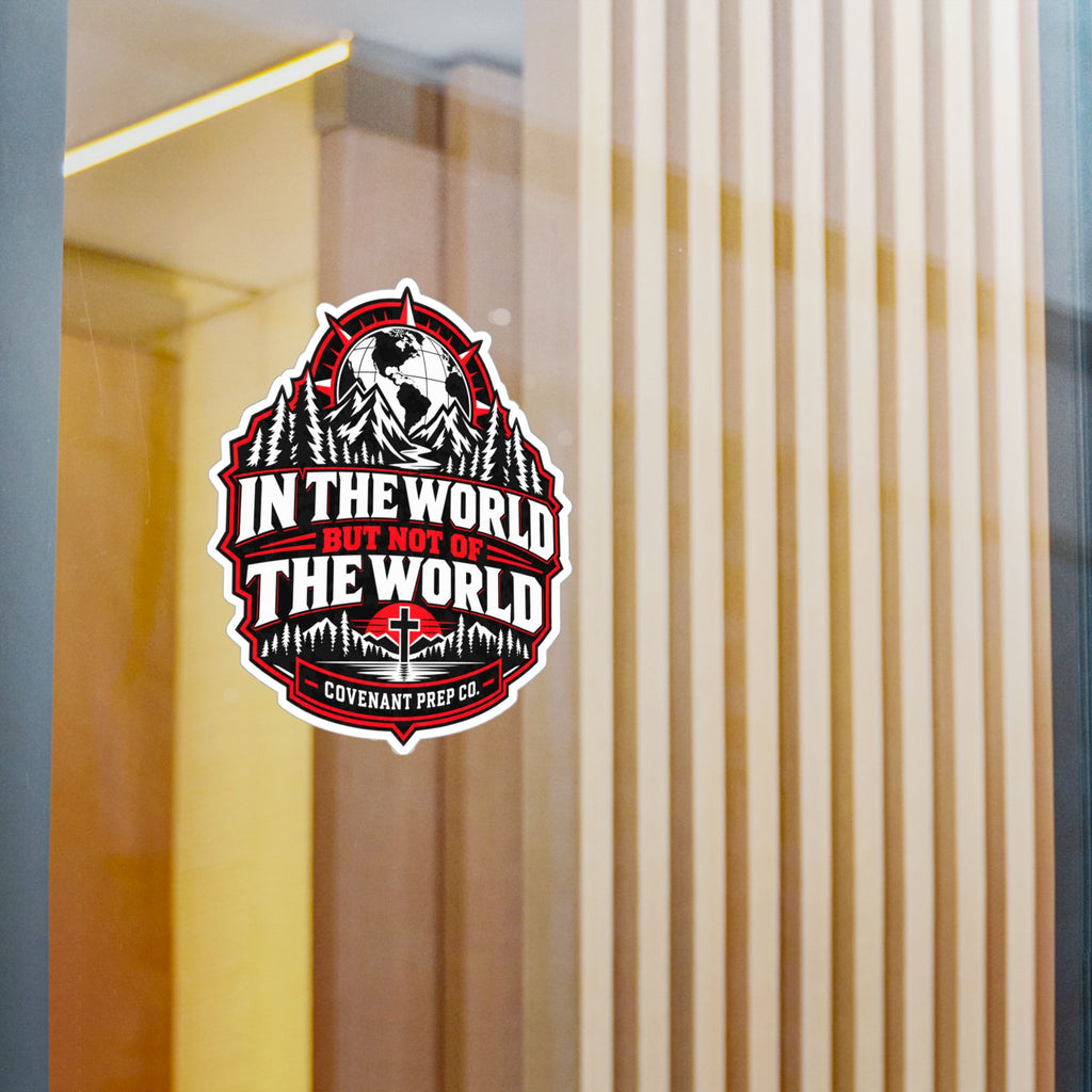 In The World, Not Of The World Sticker - Red & Black