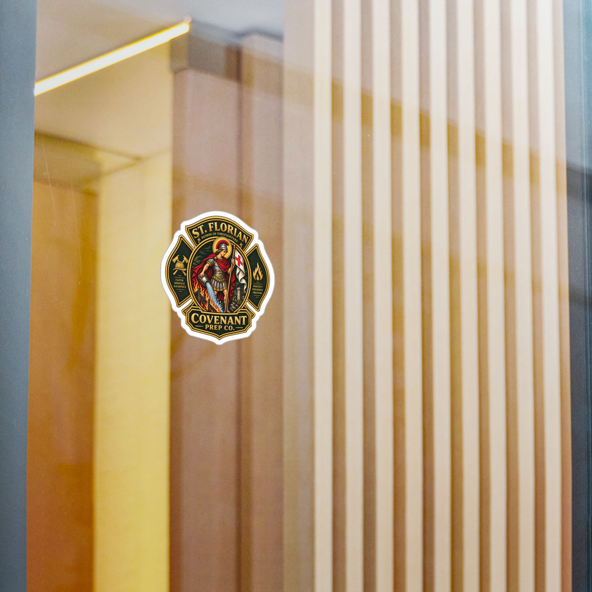 Firefighter Cross Sticker