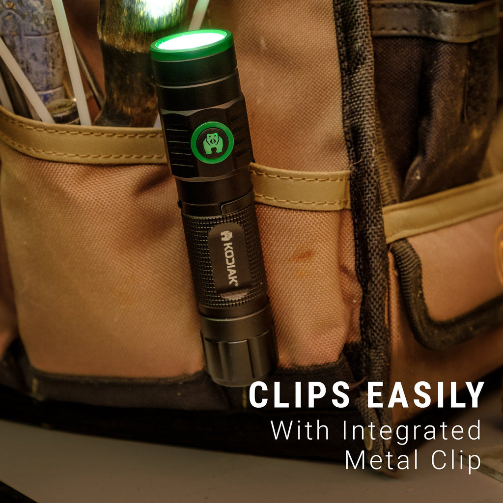 Kodiak® The KUB 2.0 Rechargeable 2000 Lumen Compact Tactical Flashlight