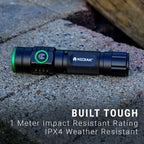 Kodiak® The KUB 2.0 Rechargeable 2000 Lumen Compact Tactical Flashlight