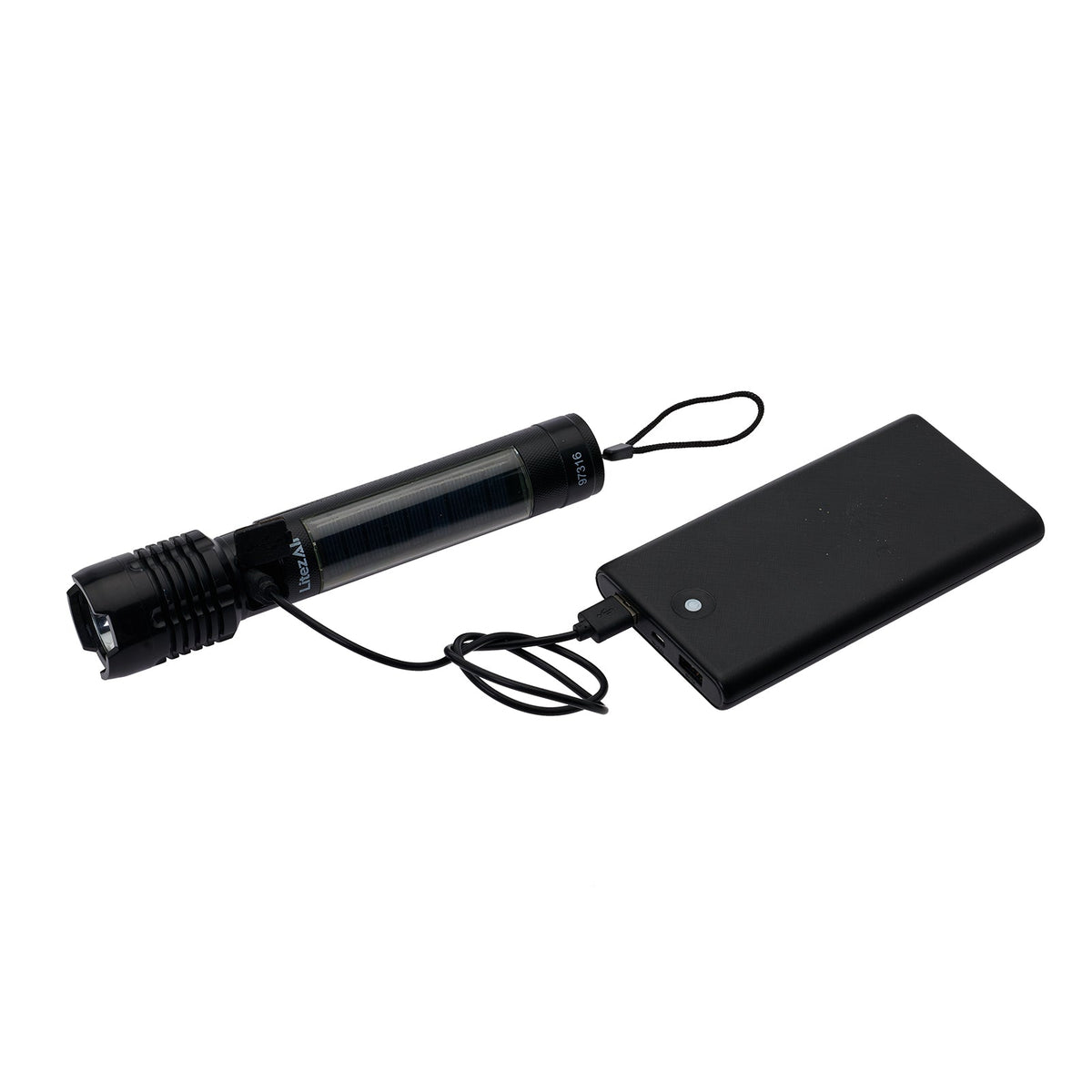 LitezAll® Bask Solar Powered & USB Rechargeable Flashlight